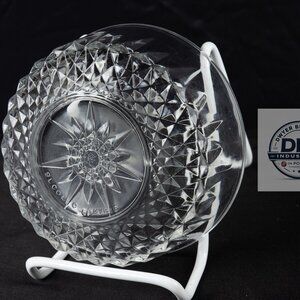 Vintage Arcoroc France Cut Glass Candy Dish Starburst Pattern Bowl